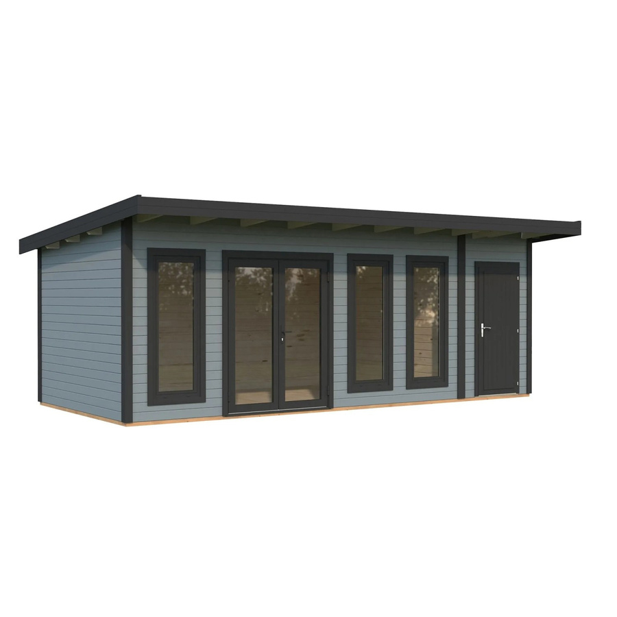 Palmako Holz-Gartenhaus Aurelia mit Pultdach in Hellgrau, B: 670 cm, T: 300 cm - Bild 2