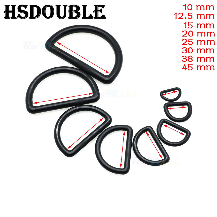 HSDOUBLE D-Ring Schnallen aus Kunststoff für Gurtband in Schwarz, 10er Paket - Bild 2