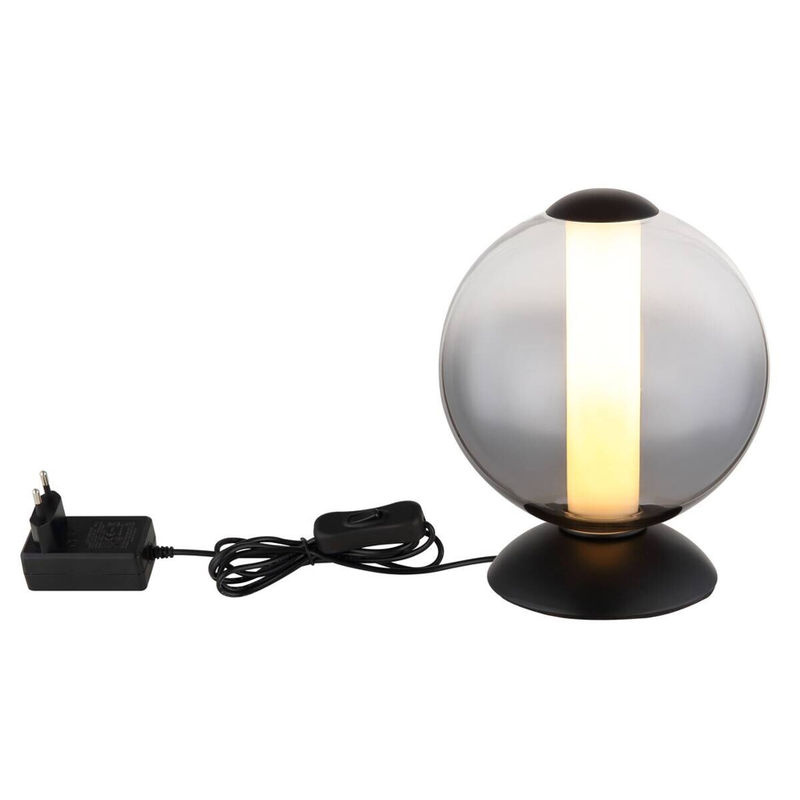 Globo Lighting Tischleuchte Rauch in Schwarz mit Glas und Metall, Höhe: 21 cm, Durchmesser: 18 cm - Bild 3
