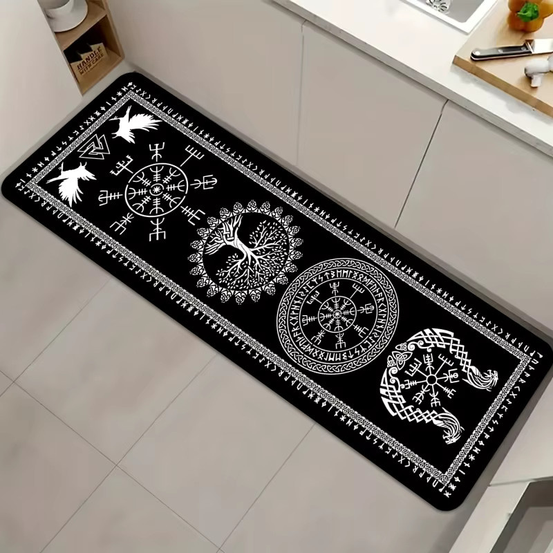 VIKAMA Nordic Viking Symbol Langer Läufer, Schwarz, B: 150 cm, T: 45 cm - Bild 2