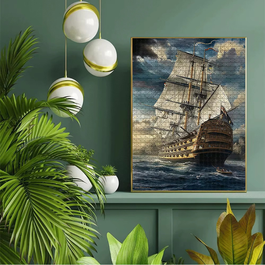 AZNM Piraten Segelschiff-Piratschiff-Puzzle, Blau, Pappe / Karton - Bild 5