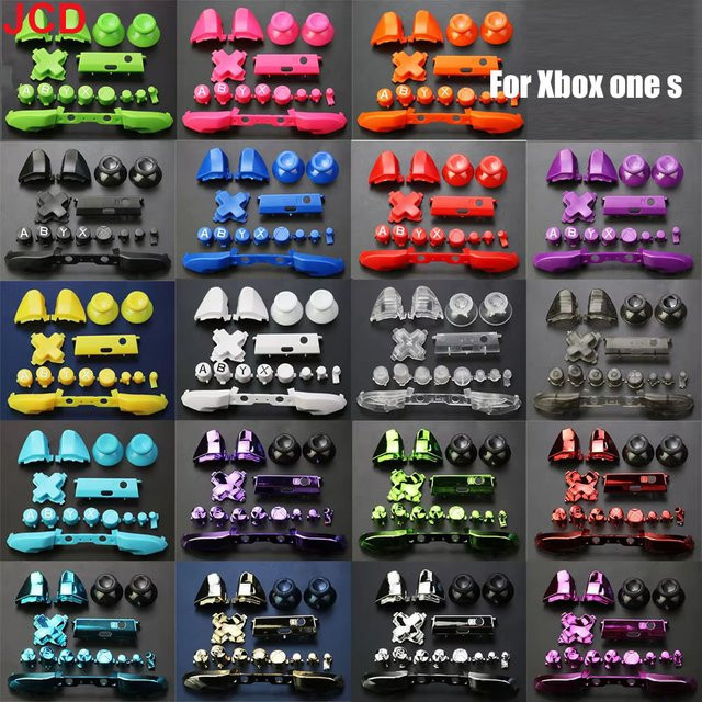 JCD Ersatz-Tasten Set für Xbox One S Slim Controller mit ABXY Tasten, D-Pad und Kreuz-Richtungstasten in Schwarz und Transparent - Bild 1