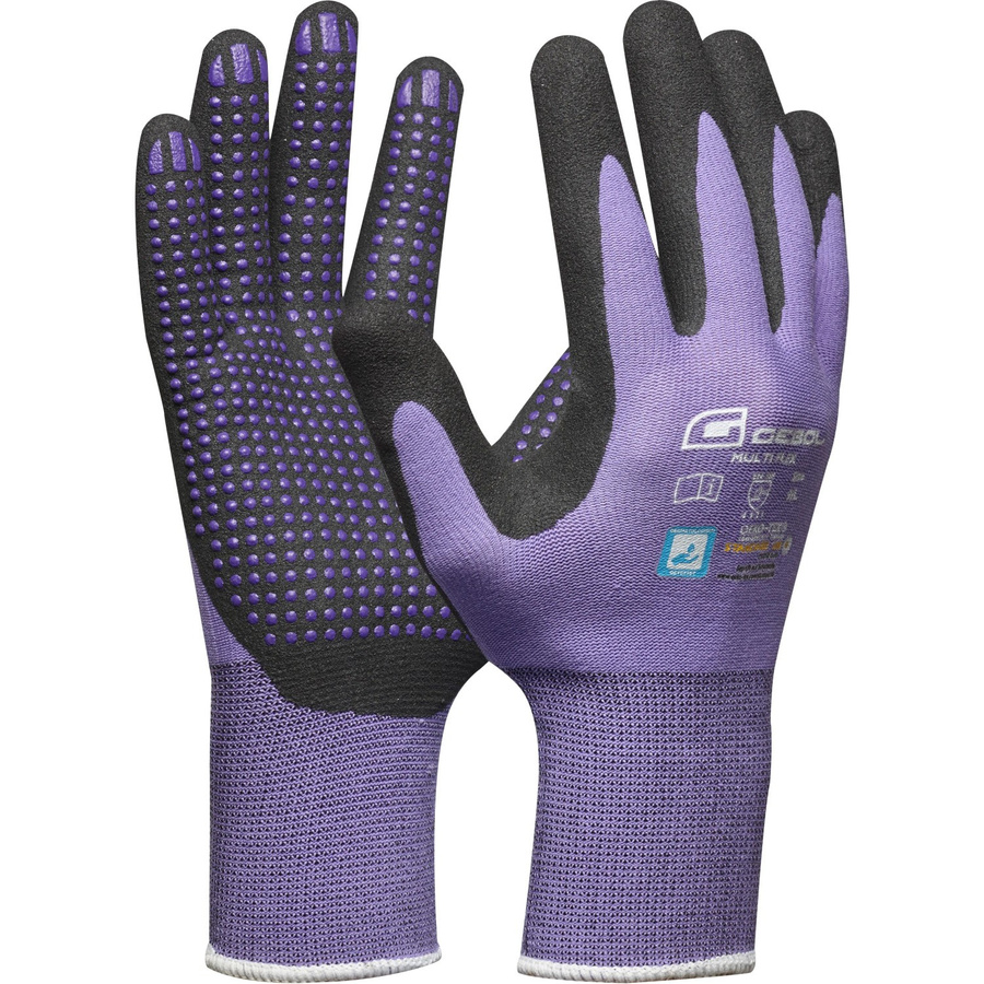 Gebol Handschuh Multi Flex Lady Größe 7 in Lila mit Nitrilbeschichtung - Bild 2