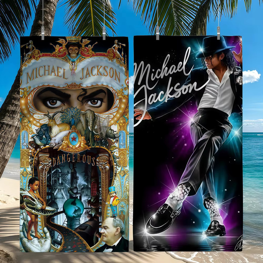 Singer M-Michael J-Jackson Handtuch und Strandtuch in Multicolour - Bild 3