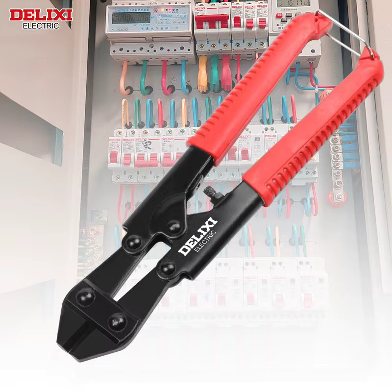 DELIXI ELECTRIC Bolzenschneider 8 Zoll Drahtschneiderzange in Rot zum Schneiden von Drähten, Stangen, Hartkupferdraht und verdrilltem Draht sowie Ketten und Schlössern - Bild 5