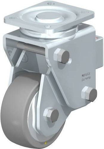 Blickle LHF-ALTH 101K-1-AS-FA Lenkrolle gefedert in Silber und Grau mit 100 mm Rad-Durchmesser und 350 kg Tragfähigkeit - Bild 1