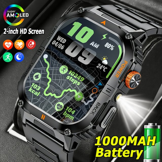 ChiBear Smartwatch, GPS, Bluetooth, Silikon, Schwarz, Herren - Bild 1