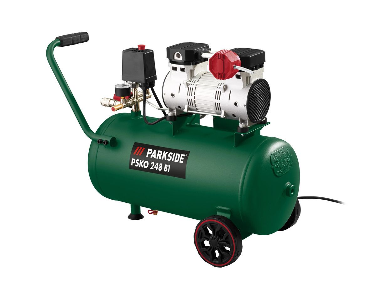 Parkside Silent-Kompressor PSKO 248 B1 in Grün mit 24 l Kesselvolumen - Bild 3