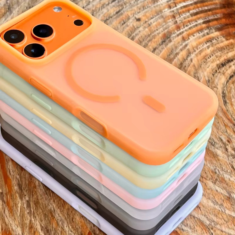 Xeber Luxus Jelly Matte MagSafe Magnetische Hülle für iPhone 15 16 17 Pro Max Plus Air Transparent und Weiß - Bild 1