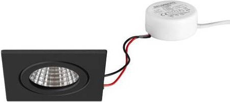 Brumberg LED-Einbauleuchte Schwarz, quadratisch, dimmbar, 6W, warmweiß, IP54 - Bild 1