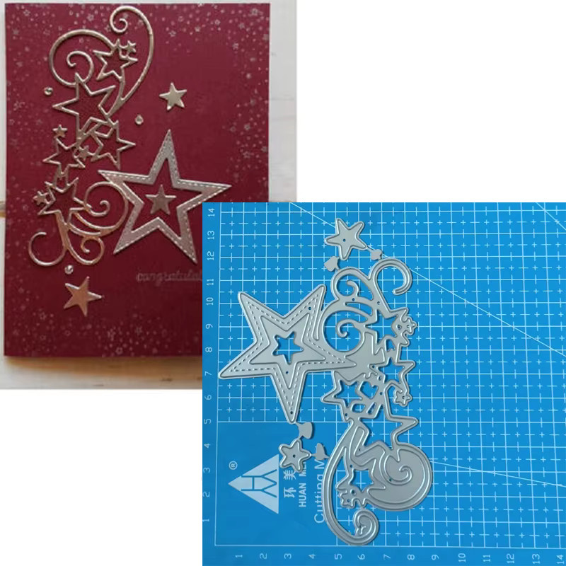 Metall Stanzschablone Haus Form für Scrapbooking und Bastelarbeiten in Silber - Bild 2