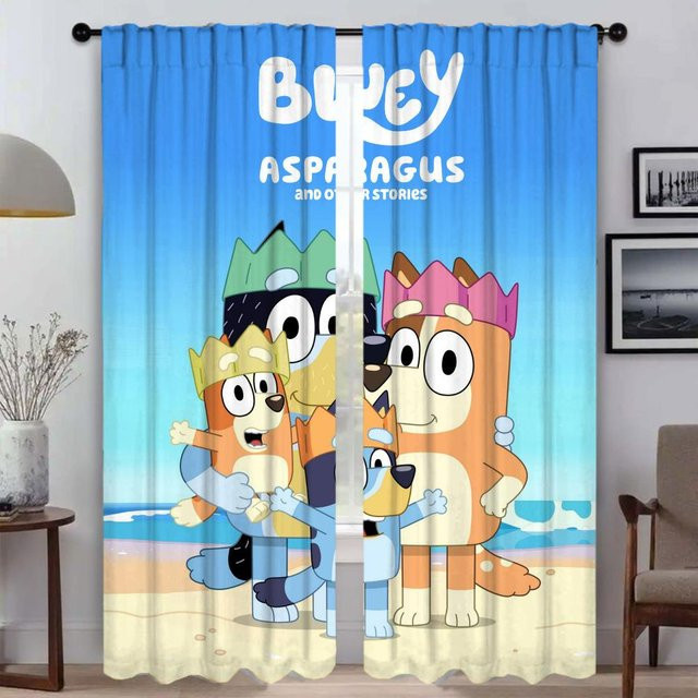 B-BlueyS Verdunkelungsvorhang 2-teiliges Set Blau, moderne Wohnzimmervorhänge aus Polyester, Breite: 50 cm, Höhe: 70 cm - Bild 1