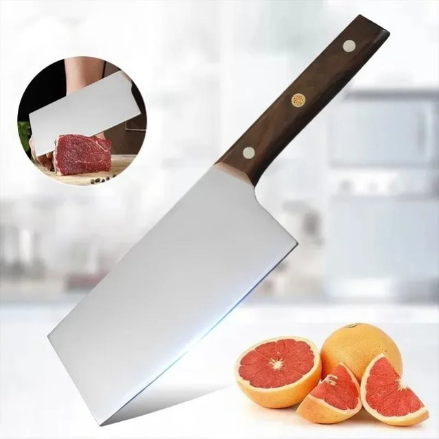 GuanQi Profi Kochmesser aus Edelstahl in Silber mit Holzgriff - Bild 1
