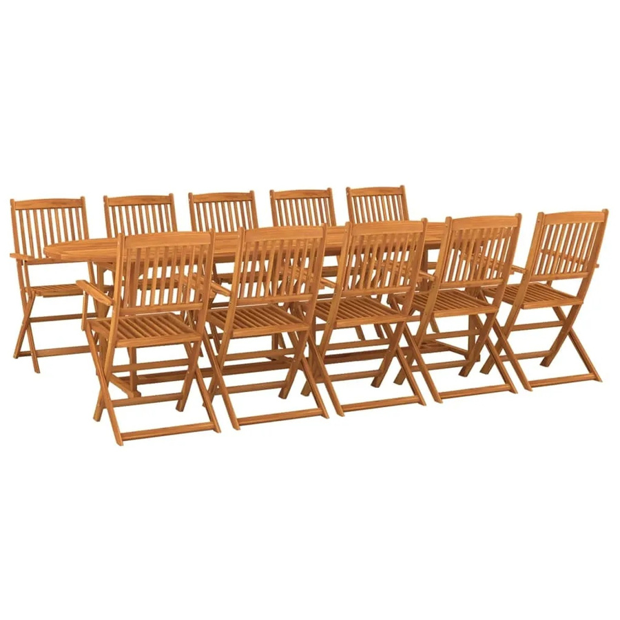 vidaXL Garten-Essgruppe Modell 3 aus Akazien-Massivholz, 11-teilig, Braun - Bild 2