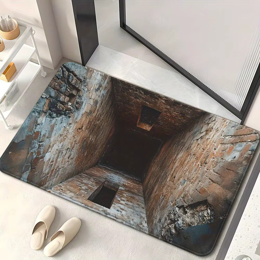 VIKAMA 3D-Teppich im amerikanischen Stil, schmutzabweisende Outdoor-Matte für Eingangshalle und Garten, braun, B/T: 60 x 40 cm - Bild 1