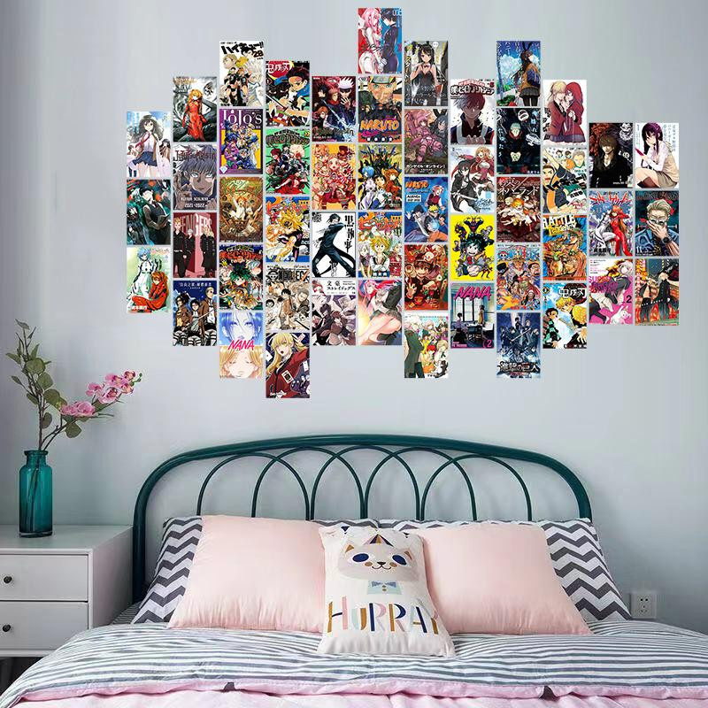 50 Stück Anime Manga Panel Wand Collage Kit Sunshine Days in Multicolor zur DIY Kunst Dekoration für dein Wohnzimmer oder Schlafzimmer - Bild 10