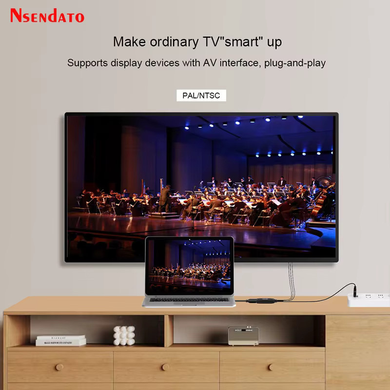 Nsendato HDMI zu AV 3RCA CVBS USB Composite Video Audio Konverter Adapter in Schwarz - Bild 2