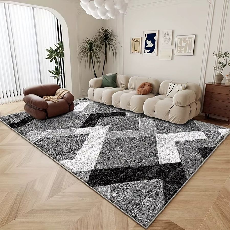 VIKAMA Moderner geometrischer Kristall-Wollteppich in Aesthetic Design für Wohnzimmer und Schlafzimmer - Bild 2
