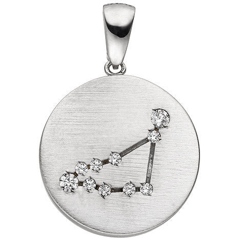 Colfem Anhänger Sternzeichen Steinbock, 925 Sterling Silber matt, 10 Zirkonia, Unisex - Bild 1