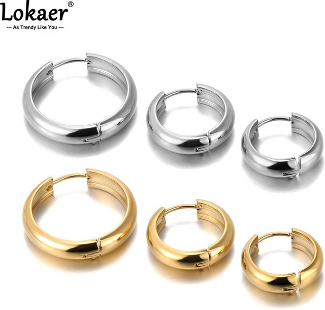 Lokaer Creolen Edelstahl, Gold, Damen - Bild 1