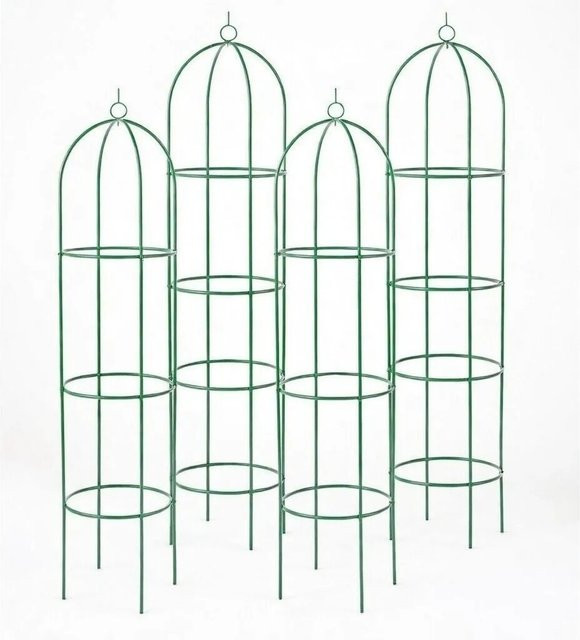 TTL GARDEN Obelisk Rankhilfe XL 4er Set aus Metall in Grün, Kletterhilfe für Rosen und Clematis, Höhe: 195 cm, Breite: 40 cm, Tiefe: 40 cm - Bild 1