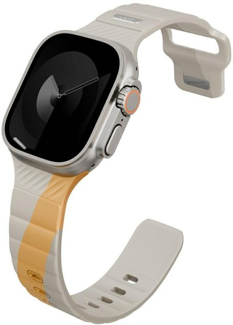 UNIQ Uhrenarmband Stride De Gummiarmband, Beige Black, Unisex, 49/46/45/44mm - Bild 1