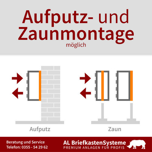 AL Briefkasten-System für 13 Parteien, Aufputzmontage, grau, B/H/T: 153,447 x 46,0 x 27,5 cm - Bild 2