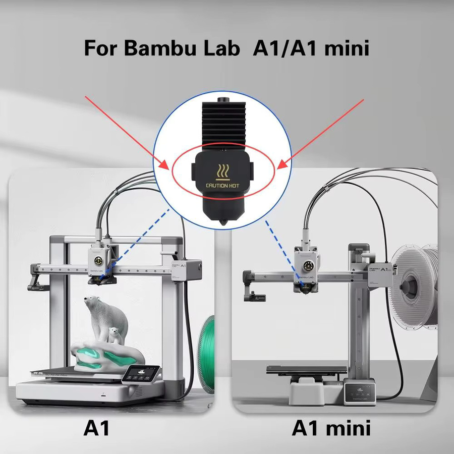 Bambu Lab Silikonsocken für A1 Mini Heizblock und Hotend als Wärmedämmgehäuse in Schwarz - Bild 2