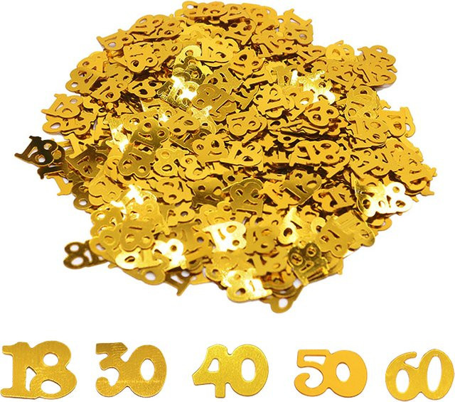 Goldene geometrische Pailletten Konfetti von ZQNYCY für Geburtstag und Party, 15 g pro Beutel - Bild 1