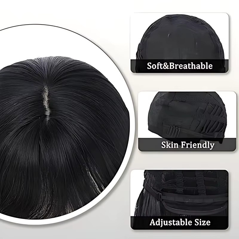 Suri Hair Pferdeschwanz-Perücke, 26 Zoll, schwarz, doppelt geflochten mit Pony - Bild 5