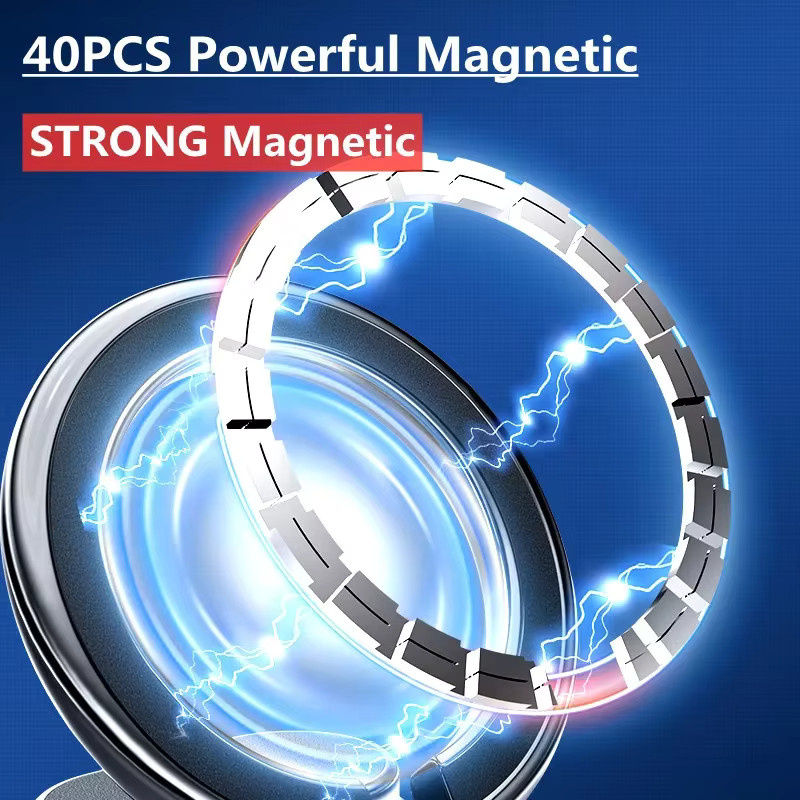 Universelle magnetische Autotelefonhalterung aus Metall für MagSafe und iPhone, Schwarz - Bild 5