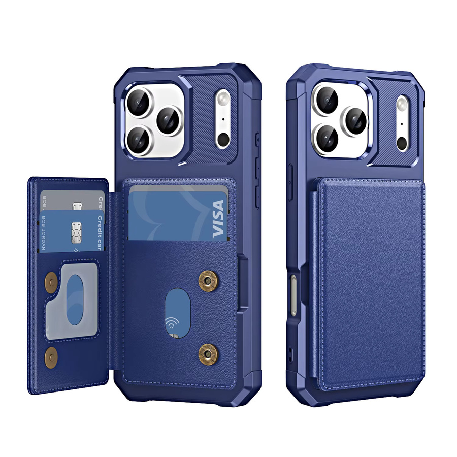 Leder Handyhülle mit Kartensteckplatz und Ständer für iPhone 17 16 15 14 13 12 Pro Max Plus und 16E von szHAIyu in Blau und Lila - Bild 7