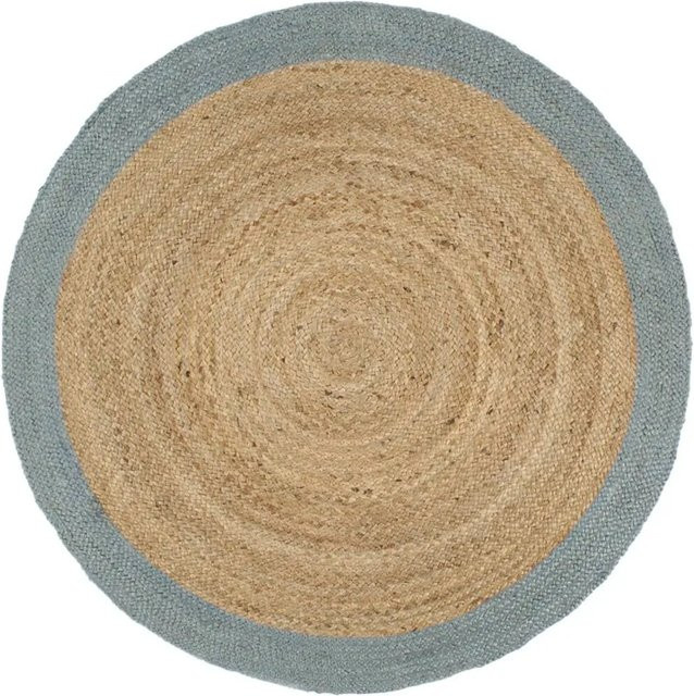 vidaXL Teppich aus Jute handgefertigt, rund, Braun/Multicolor, Durchmesser: 210 cm - Bild 1