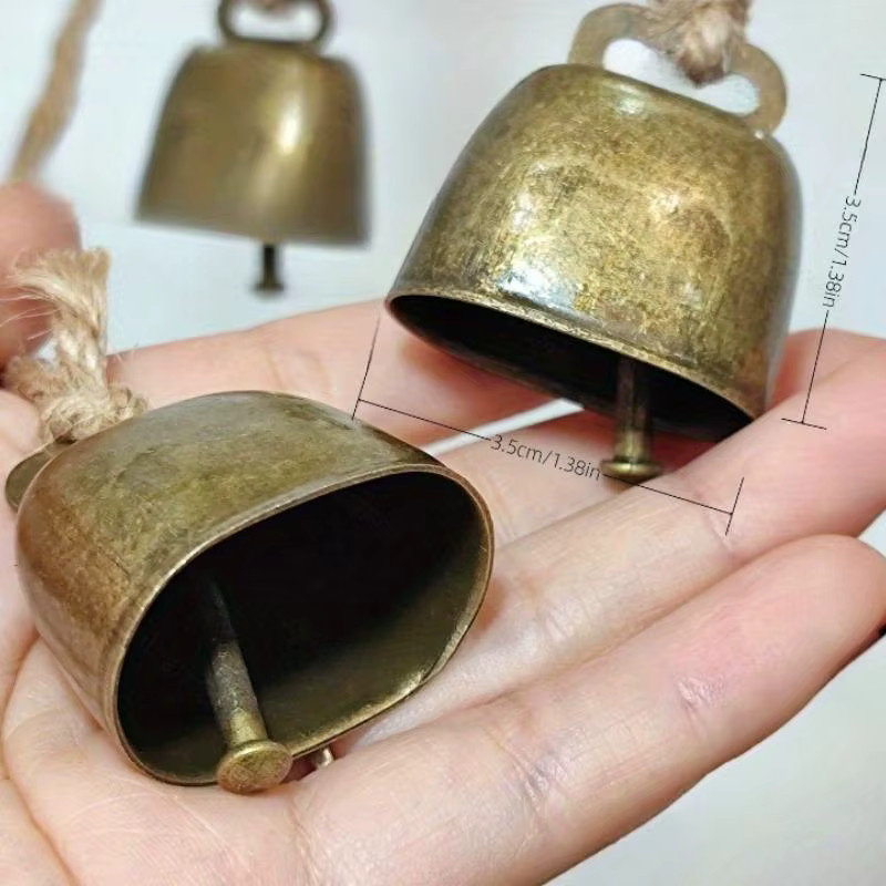 JETTING Weihnachtsanhänger aus Kupfer mit Hanfseil – Rustikale Kuh- und Schafglocken in Bronze, Gold und Braun - Bild 3