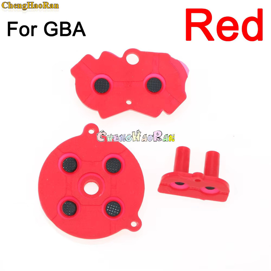 ChengHaoRan Silikon-Leitknöpfe Set für GameBoy Advance GBA in Rosa, Lila und Rot mit A-B, D-Pad und Start-Select-Tastatur - Bild 3