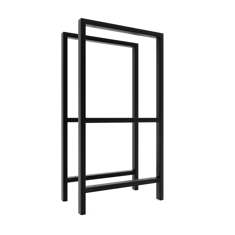 HEVVA Waschtischgestell DONAU 2er Set Schwarz mit 3 Ablageebenen Tiefe: 40 cm - Bild 2