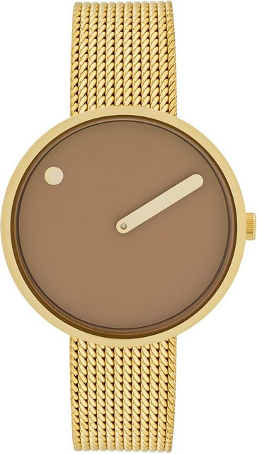PICTO Armbanduhr, Quarz, Edelstahl, Braun, 34 mm, Unisex - Bild 1