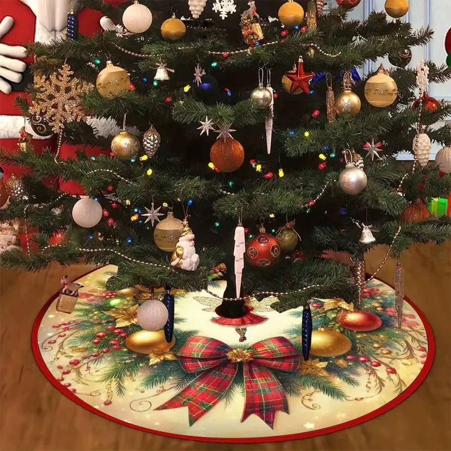 VIKAMA Weihnachtsbaumrock in buntem Ballstil mit floralem Design - Bild 3