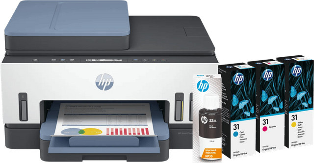 HP Smart Tank 7605 Inkjet Multifunktionsdrucker in Weiß inklusive einem Satz Reservetinte - Bild 1