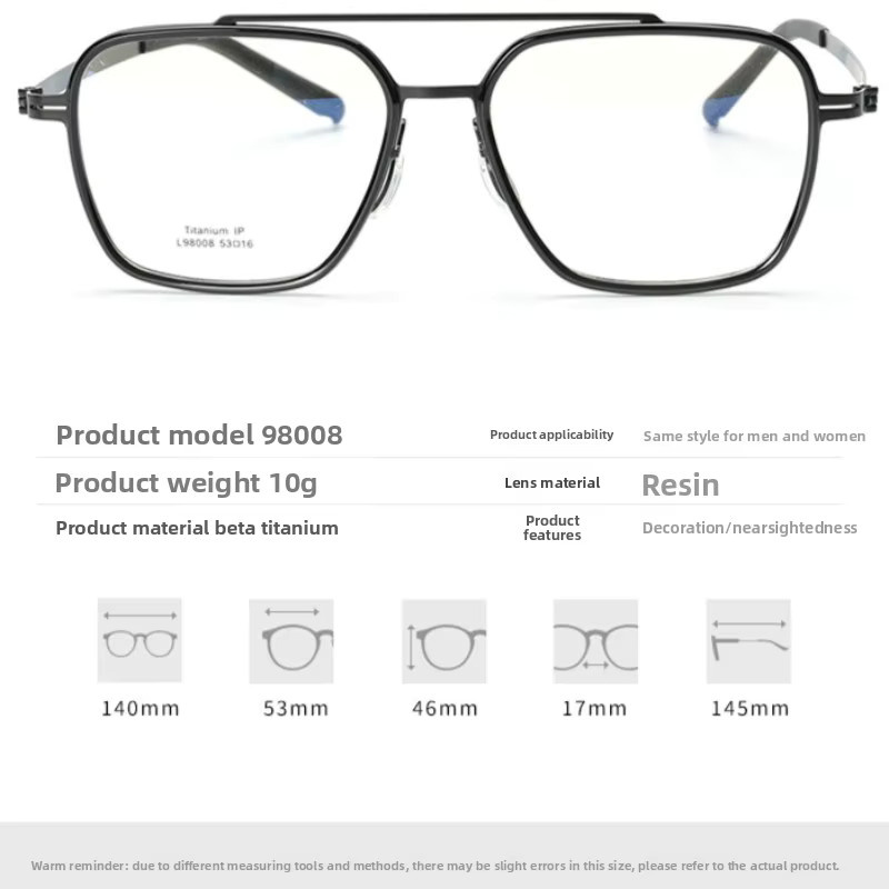SZTZX Lesebrille, randlos, Titan, square, schwarz - Bild 2