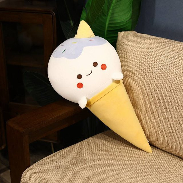 Kawaii Eiscreme Plüschtier als weiches Kuscheltier in Eistüten-Design, Mehrfarbig, Höhe: 70 cm - Bild 1