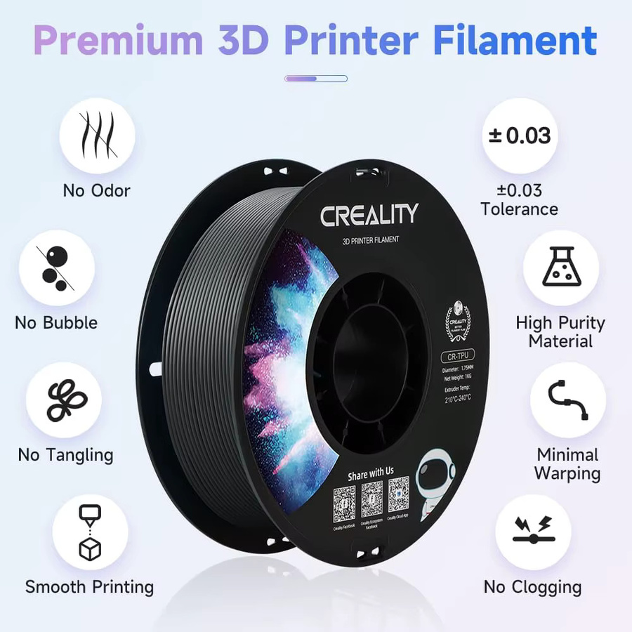 Creality TPU-Filament 1,75 mm 95A flexibles Gummi-Filament für FDM-3D-Drucker, 12er-Pack, 12 x 1 kg - Bild 5