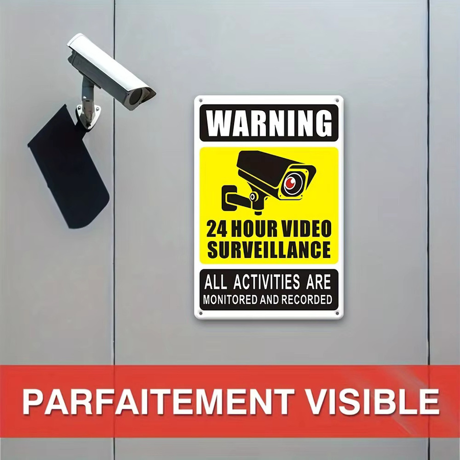 CIFBUY CCTV-Schild aus Eisen im Vintage-Stil für die Wandmontage, B: 20,32 cm, H: 30,48 cm - Bild 4