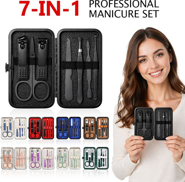 LGRAMER Nagelknipser-Set 7-teilig, Schwarz, Unisex - Bild 1
