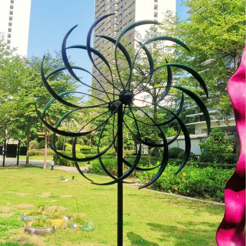 APWIKOGER Kinetische Windmühle aus Metall als rotierende 3D Skulptur für Garten und Hof - Bild 4