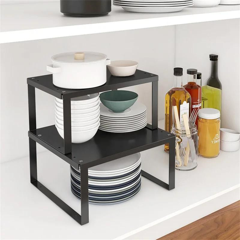 Platzsparendes Wandregal aus Kohlenstoffstahl von Household supplies MH in Schwarz für Küche, Badezimmer und Büro - Bild 3