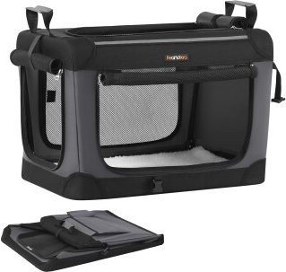 Feandrea Hundebox faltbare Hundetasche aus Oxford-Gewebe in Schwarz und Grau - Bild 1