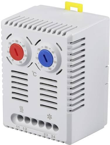 TRU COMPONENTS Schaltschrankheizungs-Thermostat TC-NT71-F01 NCNO 1 Öffner, 1 Schließer, Weiß, B: 52 mm, T: 72 mm, H: 50 mm - Bild 1