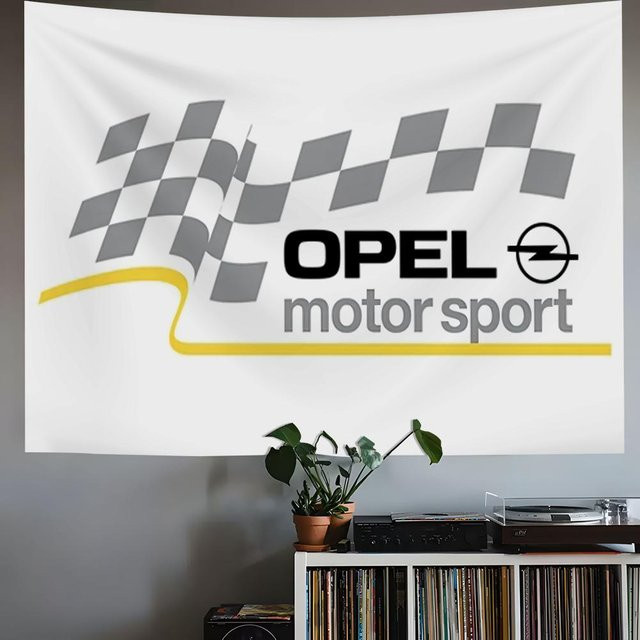 Opel Motorsport Outdoor Flagge Weiß B/H: 70 x 50 cm - Bild 1