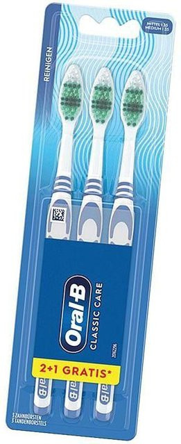 Oral-B Classic Care Zahnbürsten, 3er-Pack, mittlere Borsten - Bild 1